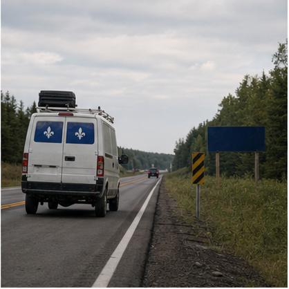 Quebec Border / Highway 17 / Van Travel location reference