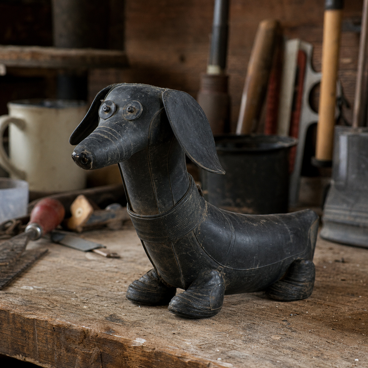 Rubber boot dog visual reference