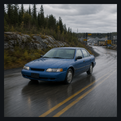 Blue car (driver TBD) working visual reference